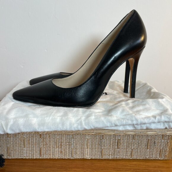 LK Bennett Heels Sz 38 Black Nappa Leather - Picture 1 of 9